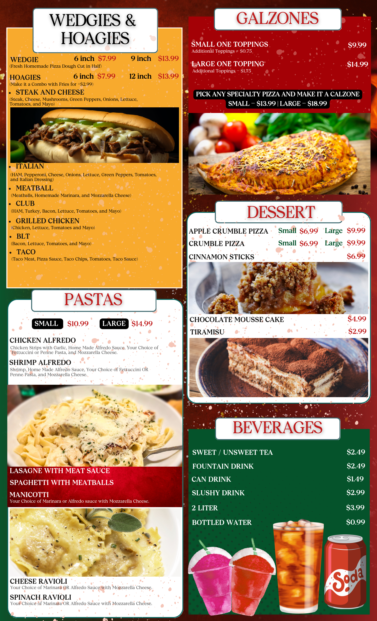Brother's Oven Menu Page 2